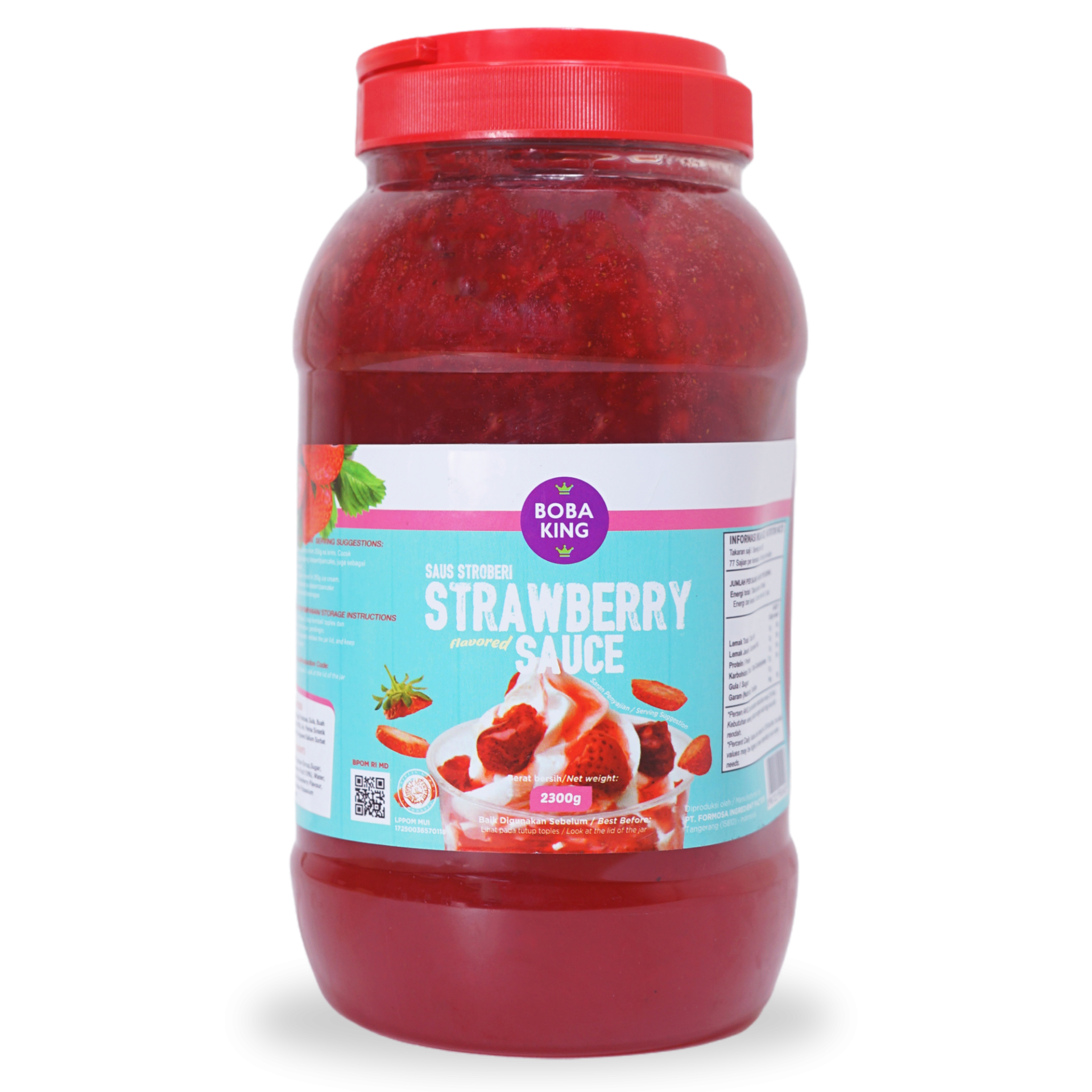 BOBA KING SAUCE STRAWBERRY 6 X 2.3 KG